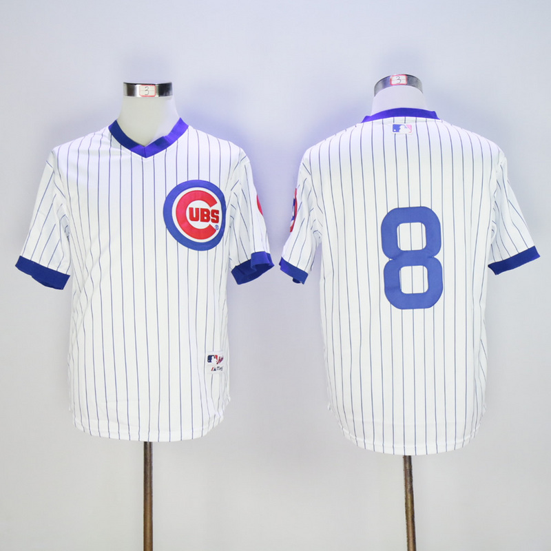 Men Chicago Cubs #8 Dawson White Throwback 1988 MLB Jerseys
